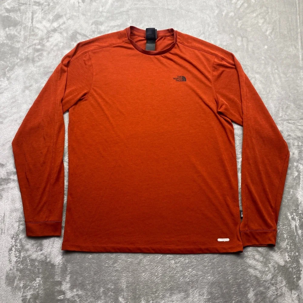 The North Face Mens VaporWick Long Sleeve Shirt Burnt Orange Rust Medium‎ M